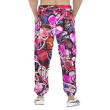 Men's Sweatpants Pink Hearts Graffiti