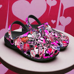 Classic Clogs Pink Hearts Graffiti