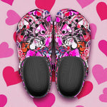 Classic Clogs Pink Hearts Graffiti