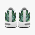 Air Cushion Sneakers Green Hearts Graffiti Art