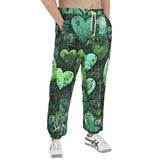 Men's Sweatpants Green Hearts Graffiti Art