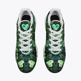 Air Cushion Sneakers Green Hearts Graffiti Art