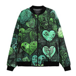 Bomber Jacket Green Hearts Graffiti Art