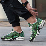 Air Cushion Sneakers Green Hearts Graffiti Art