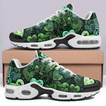 Air Cushion Sneakers Green Hearts Graffiti Art