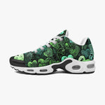 Air Cushion Sneakers Green Hearts Graffiti Art