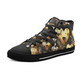 High-Top Canvas Shoes Broken Golden Hearts