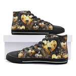 High-Top Canvas Shoes Broken Golden Hearts