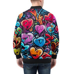 Bomber Jacket Colorful Hearts Graffiti