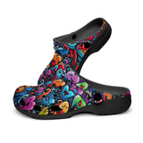 Classic Clogs Colorful Hearts Graffiti