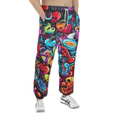 Men's Sweatpants Colorful Hearts Graffiti