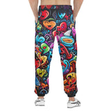 Men's Sweatpants Colorful Hearts Graffiti