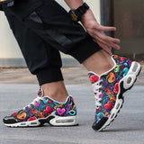 Air Cushion Sneakers Colorful Hearts Graffiti