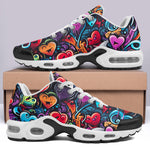 Air Cushion Sneakers Colorful Hearts Graffiti