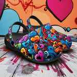Classic Clogs Colorful Hearts Graffiti