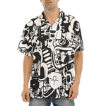 Hawaiian Shirt Black and White Graffiti Artwork Collage