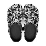 Classic Clogs Black and White Graffiti Artwork Collage