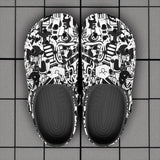 Classic Clogs Black and White Graffiti Artwork Collage