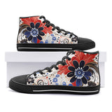 High-Top Canvas Shoes Flower Artistic Doodles