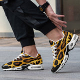 Air Cushion Sneakers Golden Leopard Fur