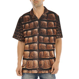 Hawaiian Shirt Brown Alligator Skin Print