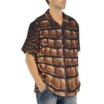 Hawaiian Shirt Brown Alligator Skin Print