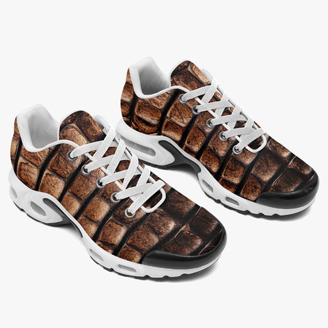 Air Cushion Sneakers Brown Alligator Skin Print