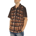 Hawaiian Shirt Brown Alligator Skin Print