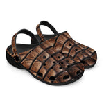 Classic Clogs Brown Alligator Skin Print