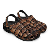 Classic Clogs Brown Alligator Skin Print