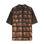 Hawaiian Shirt Brown Alligator Skin Print