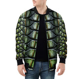 Bomber Jacket Green Crocodile Skin