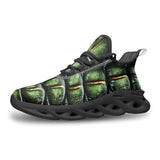 Sports Sneakers Green Crocodile Skin