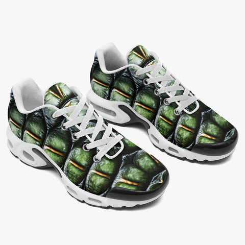 Air Cushion Sneakers Green Crocodile Skin