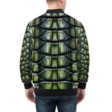 Bomber Jacket Green Crocodile Skin