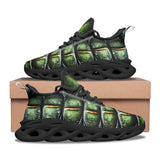 Sports Sneakers Green Crocodile Skin