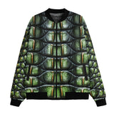 Bomber Jacket Green Crocodile Skin