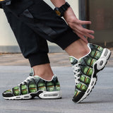 Air Cushion Sneakers Green Crocodile Skin