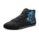 High-Top Canvas Shoes Tiger Glowing Blue Smoke