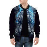 Bomber Jacket Lion with Blue Lightning