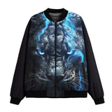 Bomber Jacket Lion with Blue Lightning