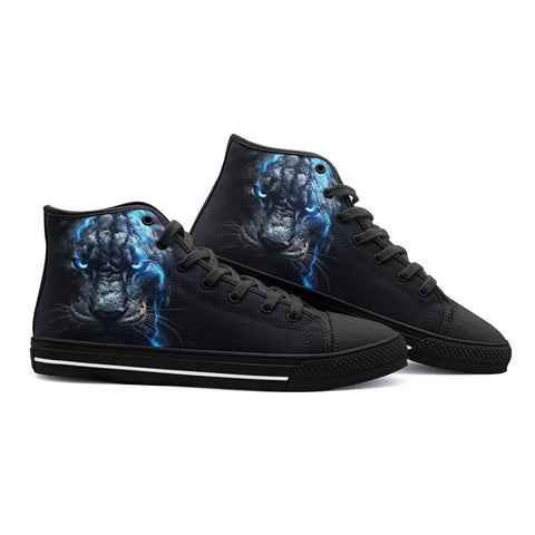 High-Top Canvas Shoes Lion with Blue Lightning