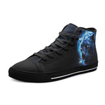 High-Top Canvas Shoes Black Panther with Blue Lightning