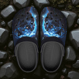Classic Clogs Black Panther with Blue Lightning