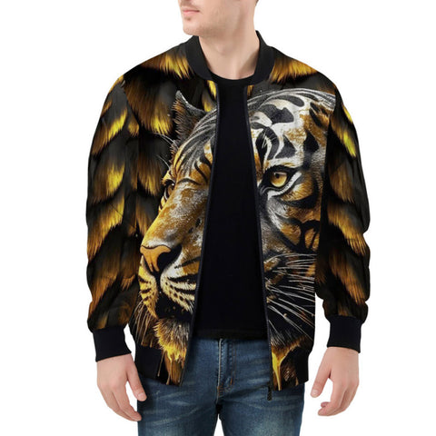 Bomber Jacket Tiger Gold Dripping Paint