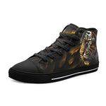 High-Top Canvas Shoes Tiger Gold Dripping Paint