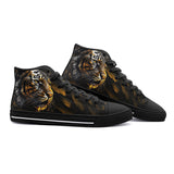 High-Top Canvas Shoes Tiger Gold Dripping Paint