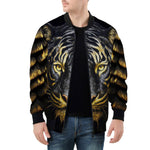 Bomber Jacket Golden and Black Tiger Head