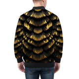 Bomber Jacket Golden and Black Tiger Head