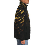 Down-Padded Puffer Jacket Golden and Black Tiger Head